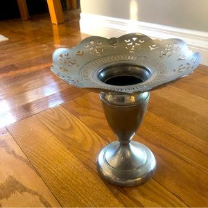 Beautiful Silver Plated Basket Style Vase in need of someone to love it